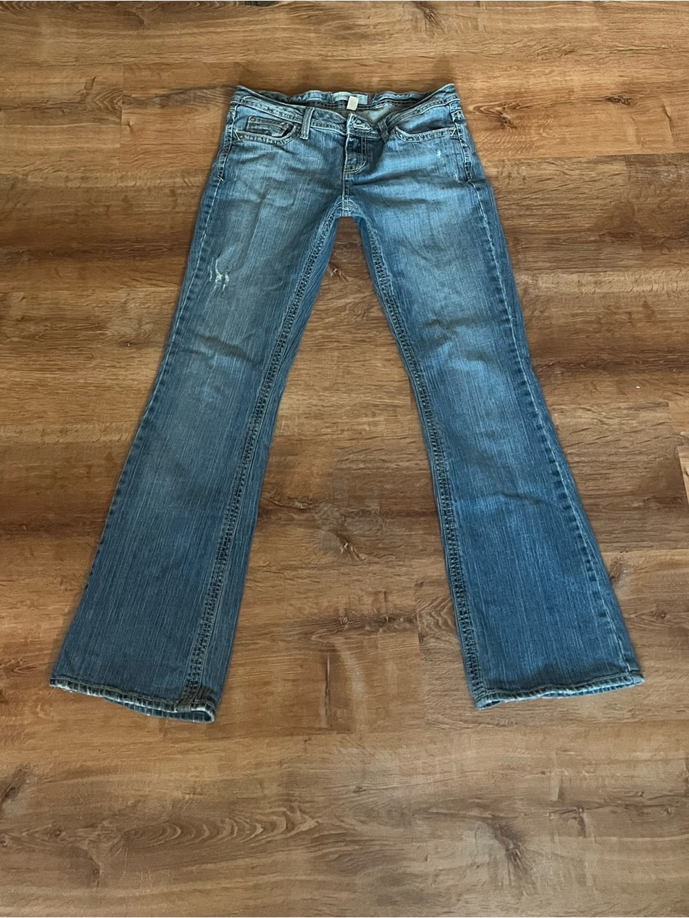 Aeropostale Women's low rise bootcut Blue Skinny Flare Jeans Y2K style